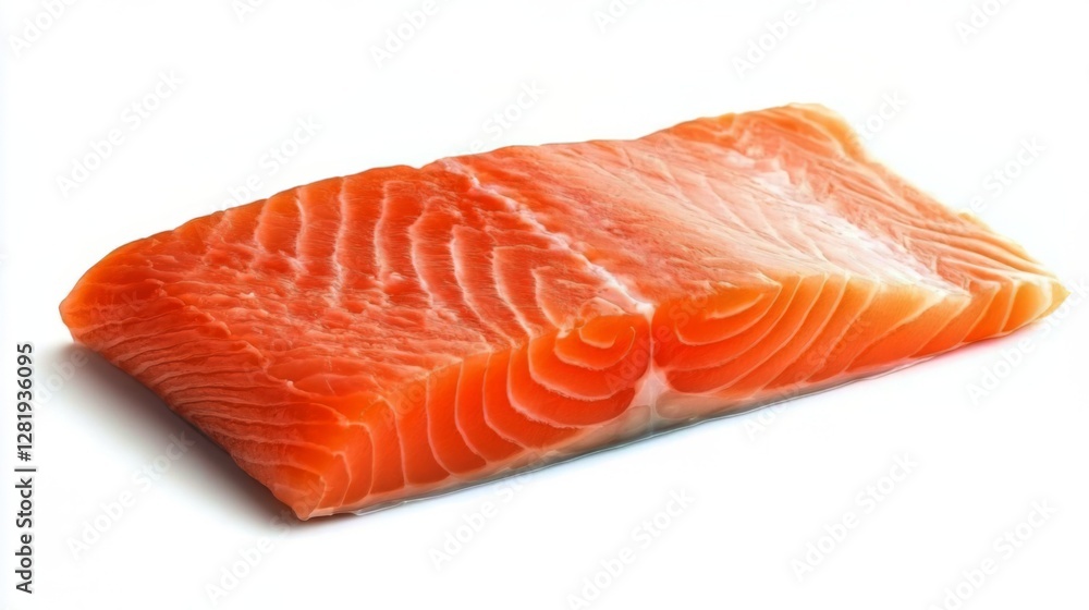 Fresh raw salmon fillet isolated on white background Fresh raw salmon fillet isolated on white background