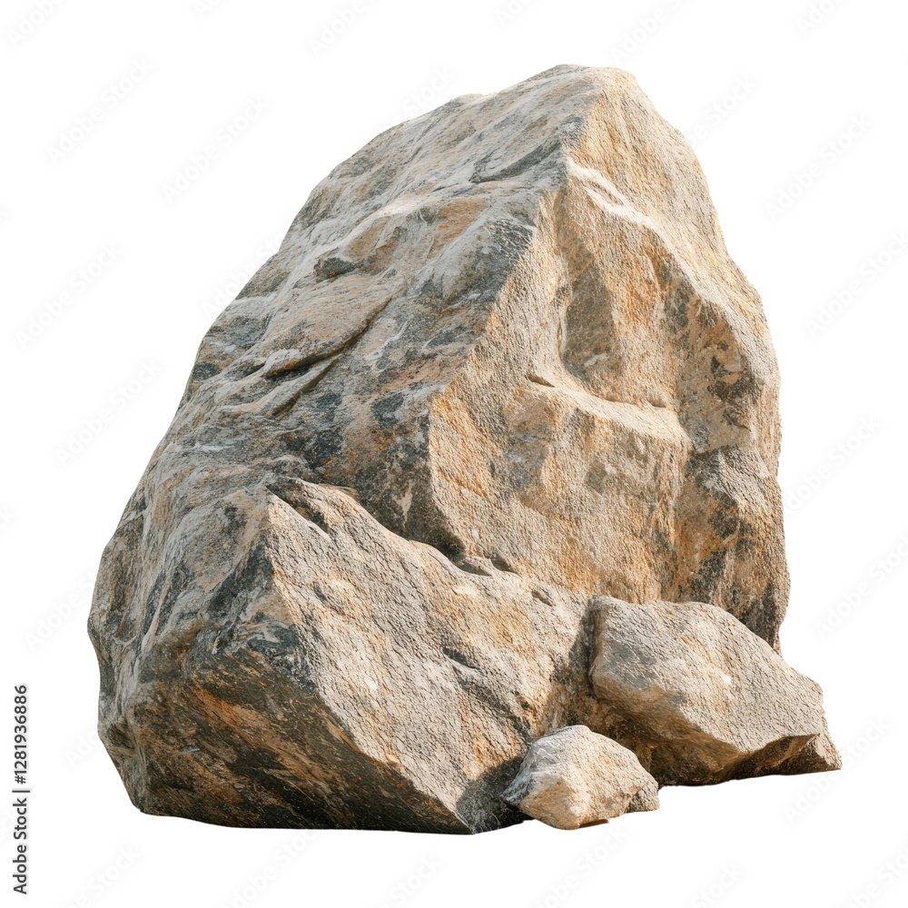 Fototapeta premium Large rock on a white background