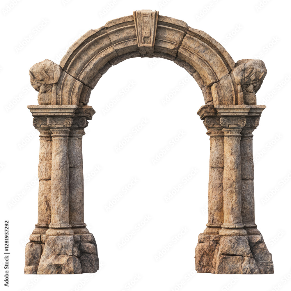 Obraz premium Large Arched Stone Doorway