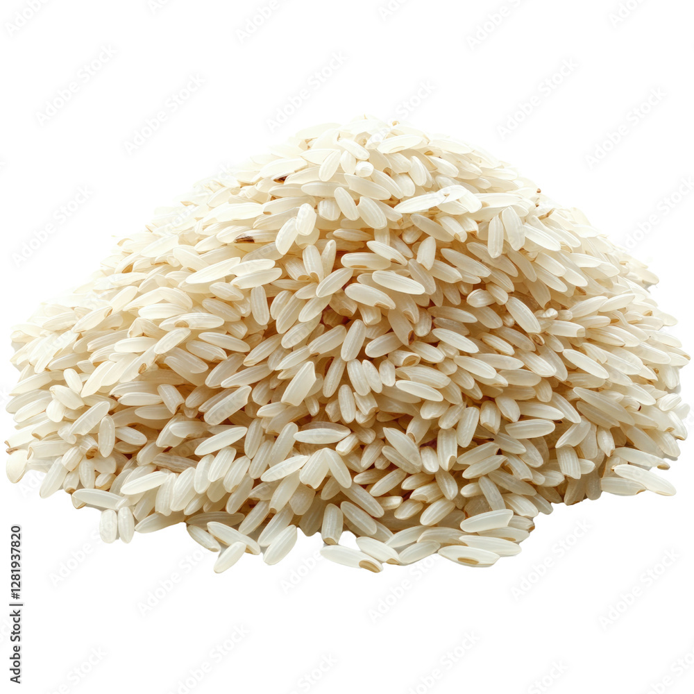 Rice in a bag with a white background Rice in a bag with a white background