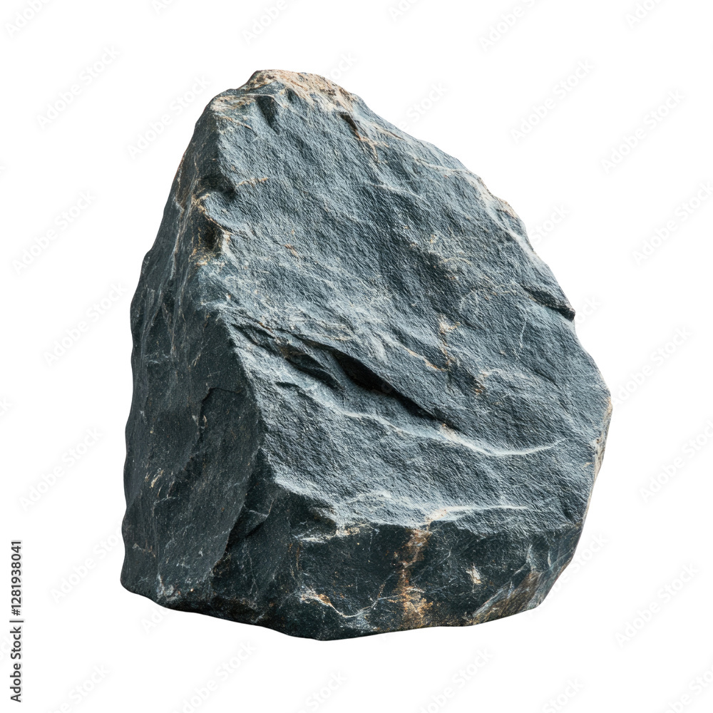A large grey stone on a dark background A large grey stone on a dark background