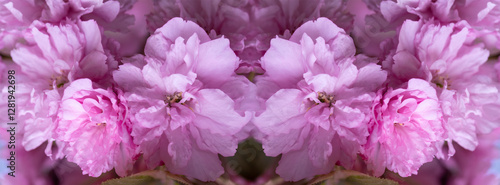Banner of Pink Cherry Blossom Sakura Flowers in Bloom