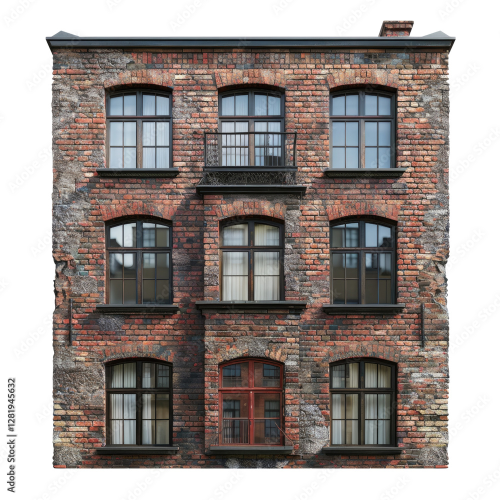 Fototapeta premium A two story brick building with many windows