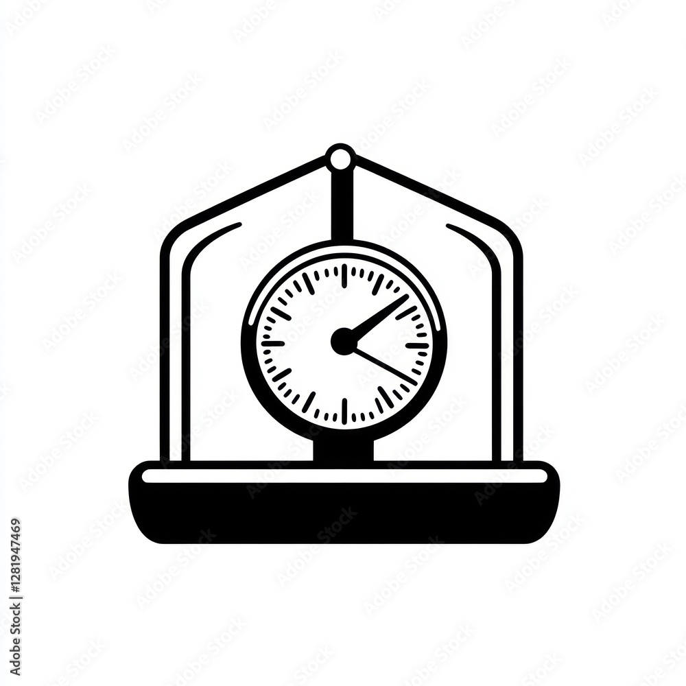 Simple Black Clock Weight Scale Design Illustration Simple Black Clock Weight Scale Design Illustration
