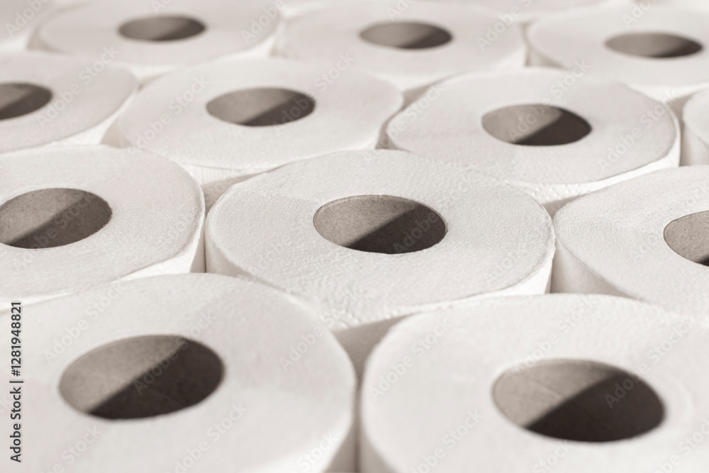 Toilet paper rolls selective focus background Toilet paper rolls selective focus background
