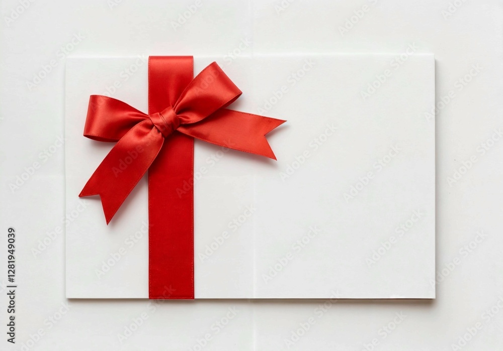 A white envelope elegantly tied with a red ribbon, symbolizes a special message or gift A white envelope elegantly tied with a red ribbon, symbolizes a special message or gift