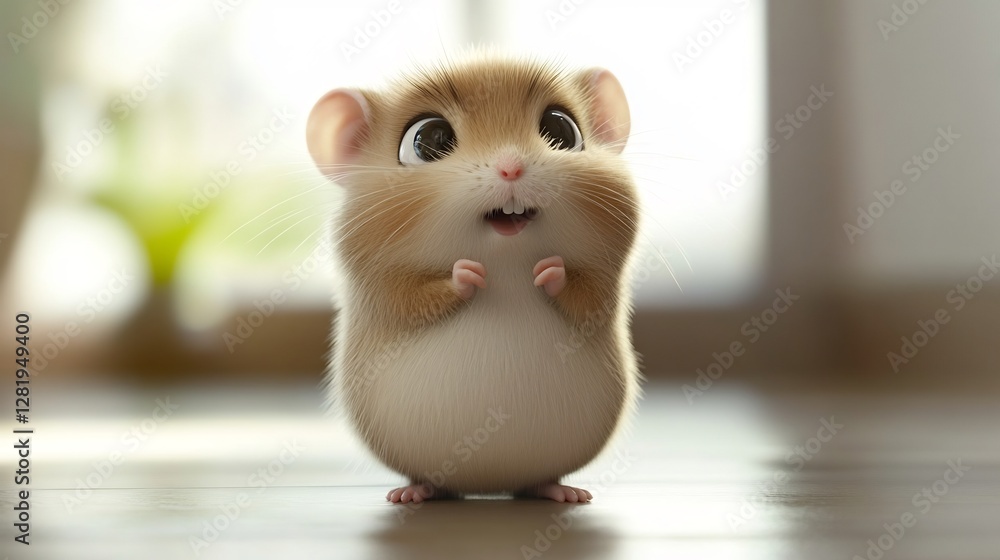 Adorable 3D Rendered Hamster: A Cute and Fuzzy Friend Adorable 3D Rendered Hamster: A Cute and Fuzzy Friend
