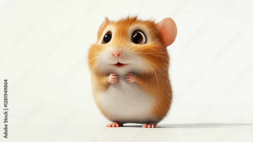 Adorable 3D Rendered Hamster: A Cute and Fuzzy Friend Adorable 3D Rendered Hamster: A Cute and Fuzzy Friend
