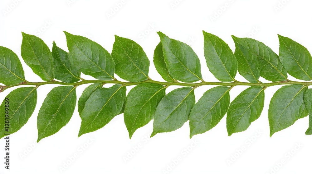 Obraz premium Fresh Green Leaves in a Natural Arrangement on Bright Background