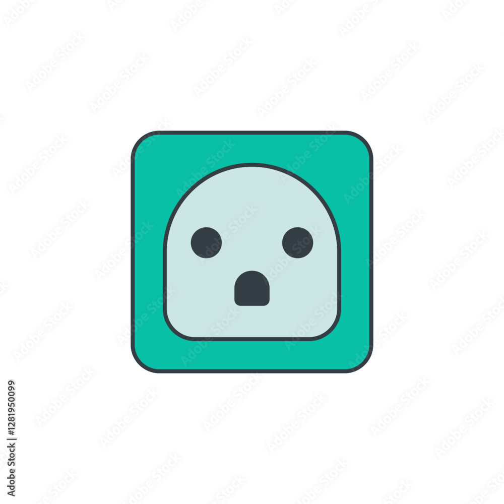 Fototapeta premium Electrical outlet icon symbol vector illustration isolated on white background