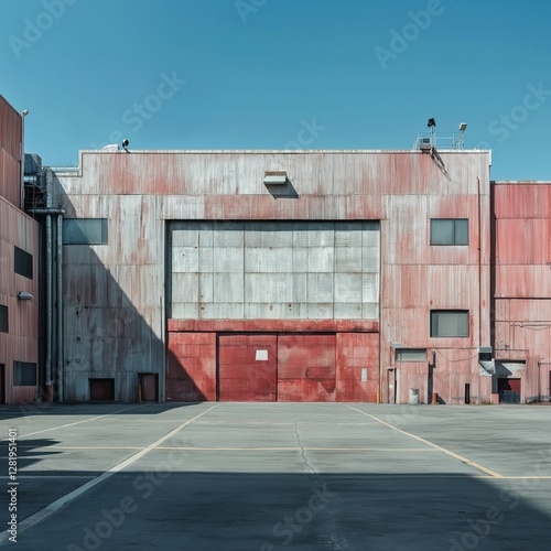 Wallpaper Mural Rustic industrial building with large red doors. Torontodigital.ca