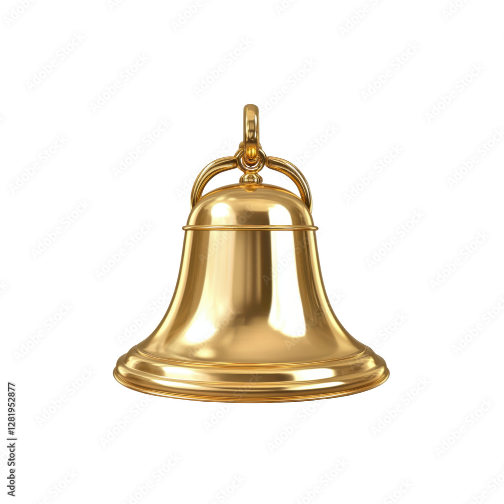 Elegant shiny golden bell with a white center, isolated on a transparent background, perfect for festive and solemn design, png Elegant shiny golden bell with a white center, isolated on a transparent background, perfect for festive and solemn design, png