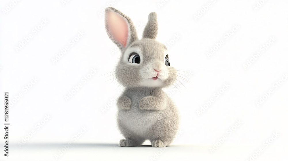 Obraz premium Adorable 3D Rendered Bunny Rabbit