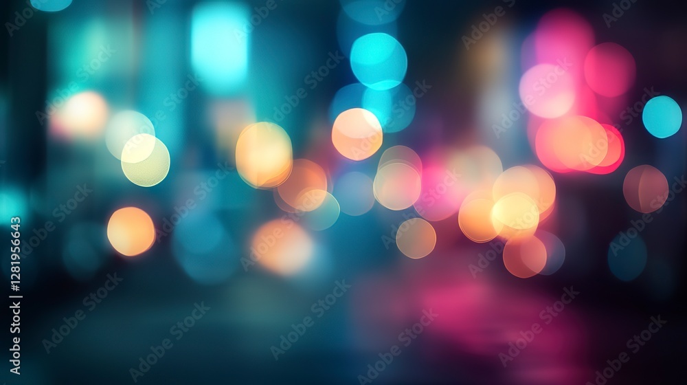 Obraz premium Dark blurred image with hints of teal and purple light, soft focus and dreamy abstract ambiance
