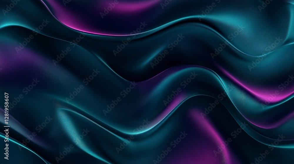 Obraz premium Dark cosmic-inspired gradient with deep teal and purple hues, glowing edges, evoking a sci-fi and mysterious atmosphere