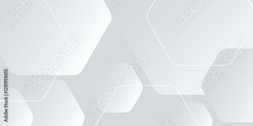 White background abstract art vector illustration with hexagon shape