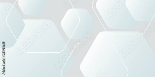 White background abstract art vector illustration with hexagon shape