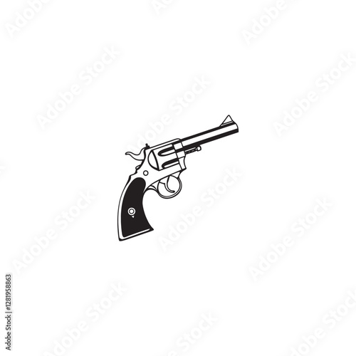 gun and bullets isolated