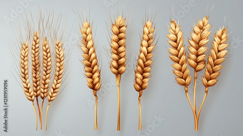 Wheat stalks harvest grey background food