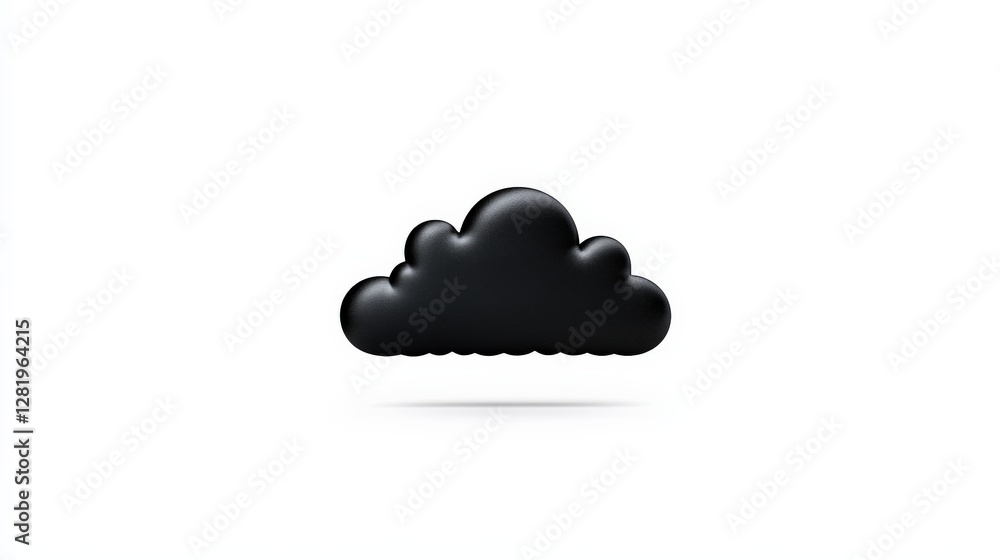 Black cloud silhouette with smooth curves on a white background Black cloud silhouette with smooth curves on a white background