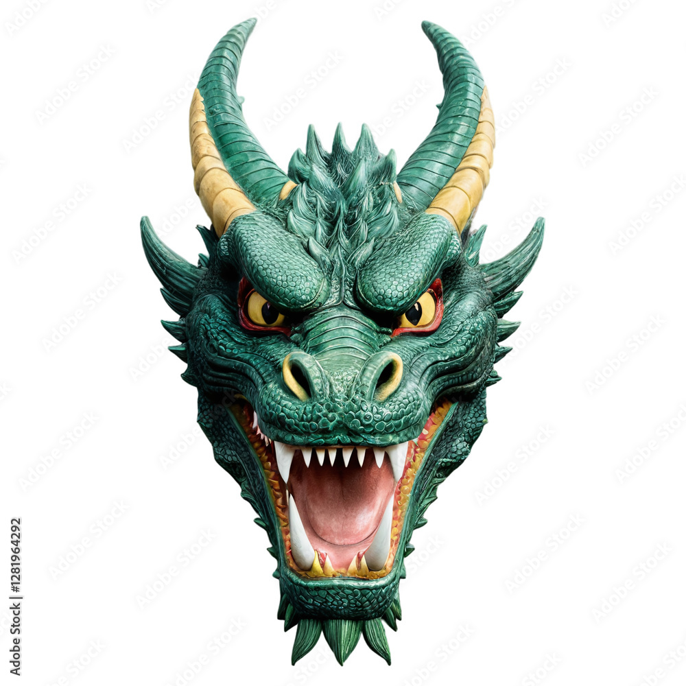 Fototapeta premium asian dragon mask isolated on transparent background