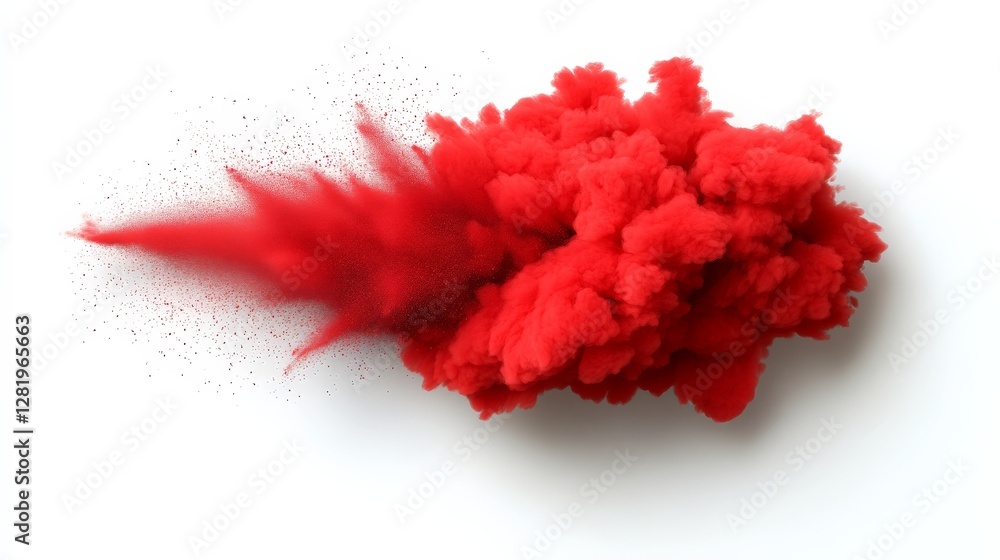 Vibrant Red Powder Explosion on White Background for Creative Projects Vibrant Red Powder Explosion on White Background for Creative Projects