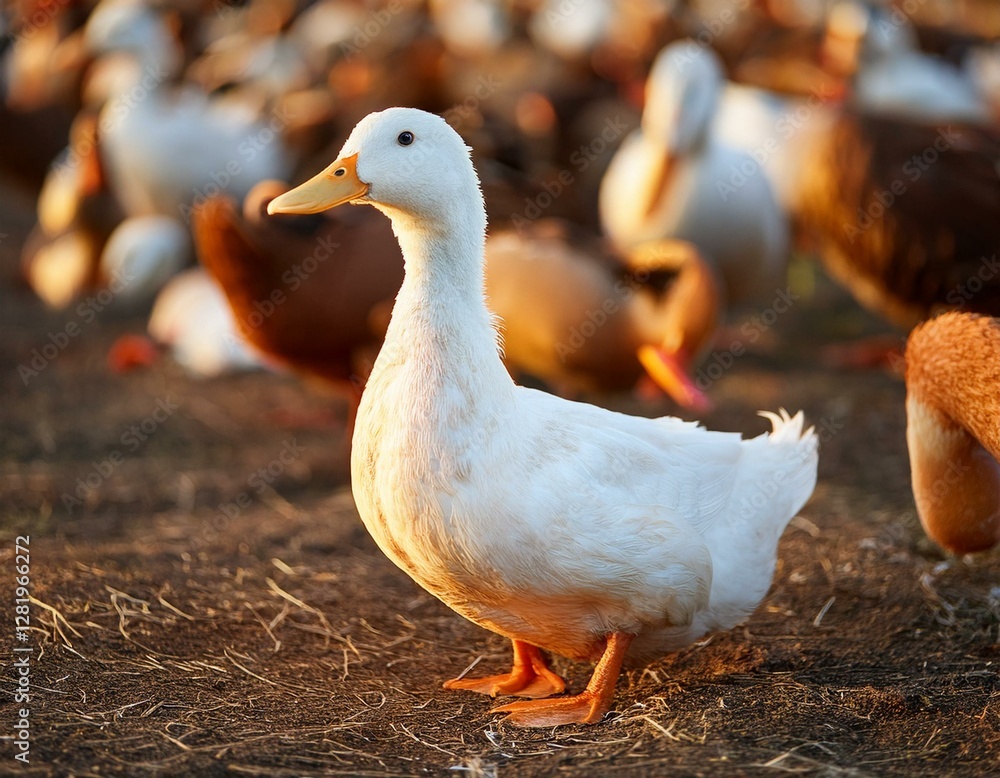 Fototapeta premium Kaczka na wsi hodowla