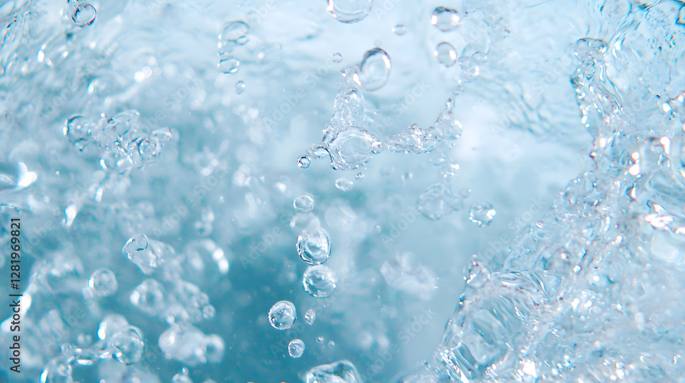 Bubbling water drops ocean surface close-up photography underwater environment natural beauty refreshing concept Bubbling water drops ocean surface close-up photography underwater environment natural beauty refreshing concept