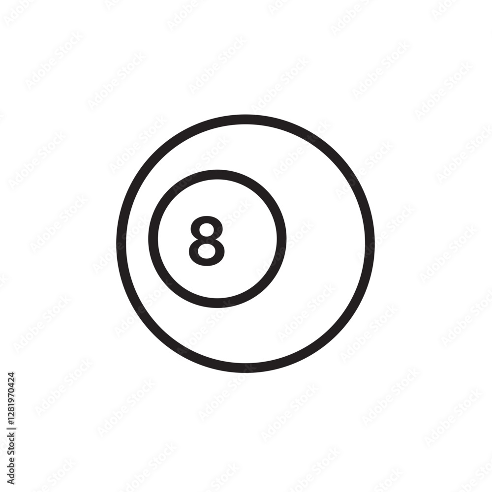 Billiard Ball Outline Icon Billiard Ball Outline Icon