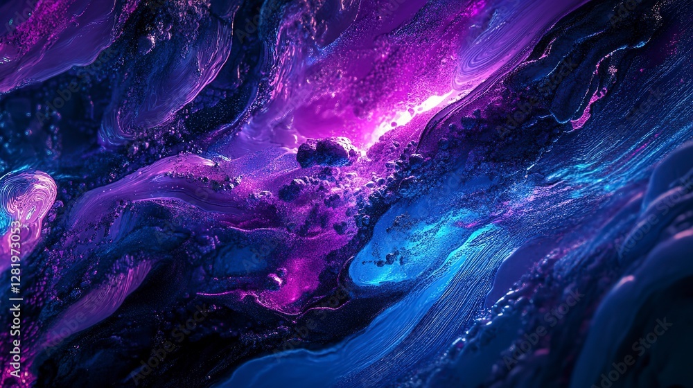 Naklejka premium Neon purple and blue abstract background, softly glowing with a futuristic and dynamic feel
