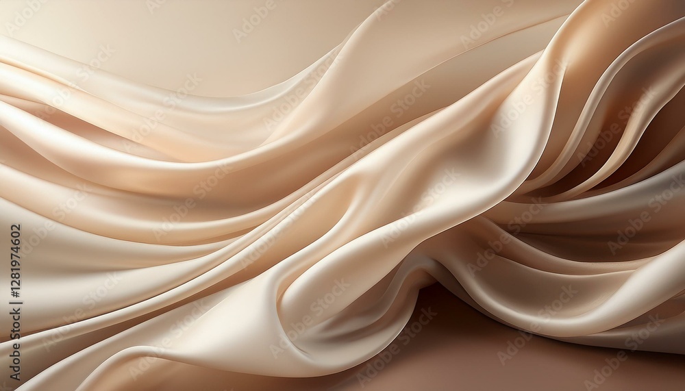 Fototapeta premium soft flowing fabric creates an elegant texture in neutral tones for artistic expression and design inspiration generative ai