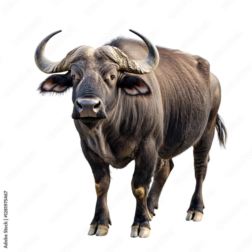 Adult buffalo isolated on transparent background Adult buffalo isolated on transparent background