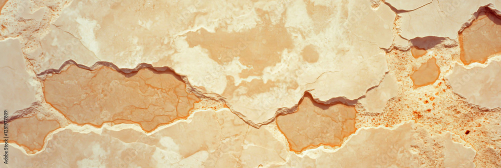 Obraz premium Beige textured stone wall with natural variations of surface and hue