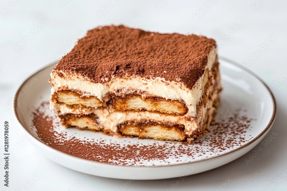 Savor a layered dessert composed of creamy mascarpone cheese and espresso-soaked biscuits, topped with rich cocoa powder. Perfect for any sweet occasion or celebration Savor a layered dessert composed of creamy mascarpone cheese and espresso-soaked biscuits, topped with rich cocoa powder. Perfect for any sweet occasion or celebration