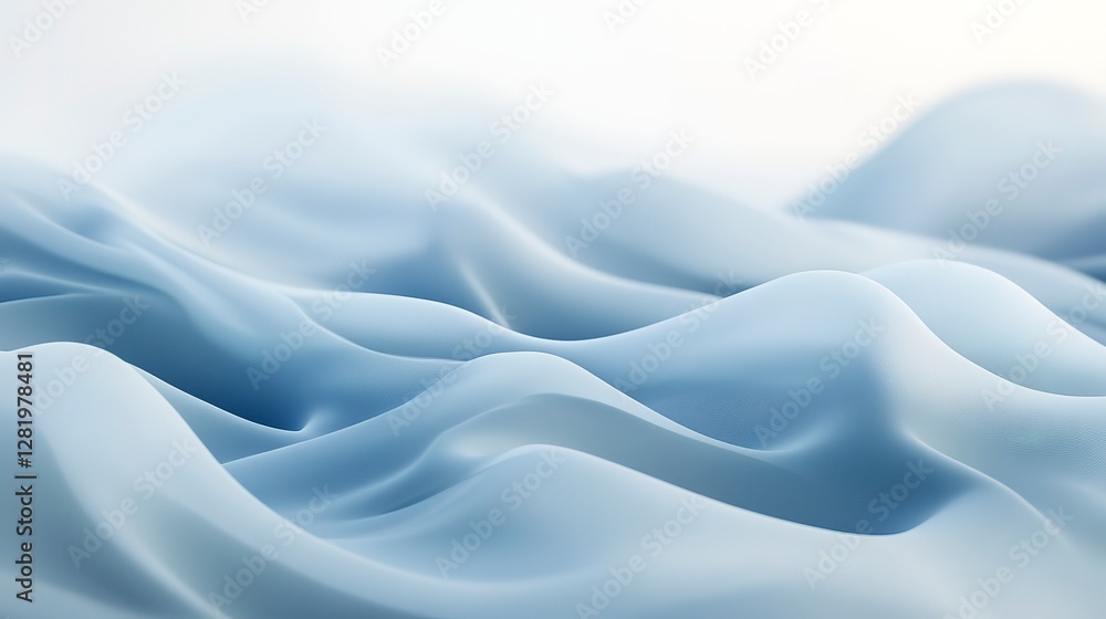 Obraz premium Soft abstract gradient with light grey and blue hues, blending gently, creating a calming and ethereal mood