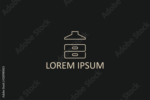 Minimalist kitchen cabinet logo design vector template