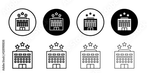 3 star Hotel icon flat and simple set design