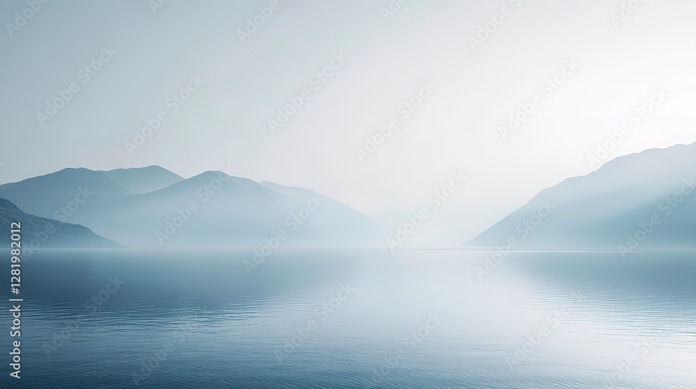 Naklejka premium Soft gradient with light grey and blue hues, gently blending, creating a peaceful and calming atmosphere