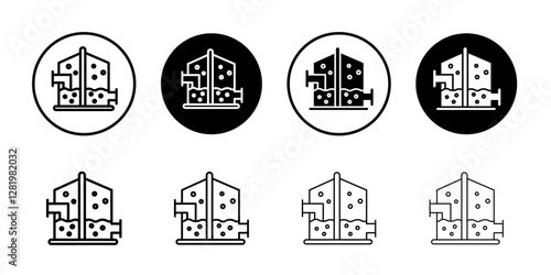 anaerobic digestion biomass icon flat and simple set design