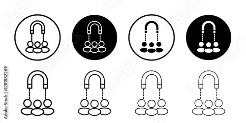 Attraction icon flat and simple set design