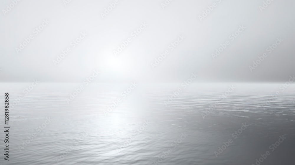 Fototapeta premium Soft grey and white blurred gradient with glowing light, creating a calm and peaceful atmosphere