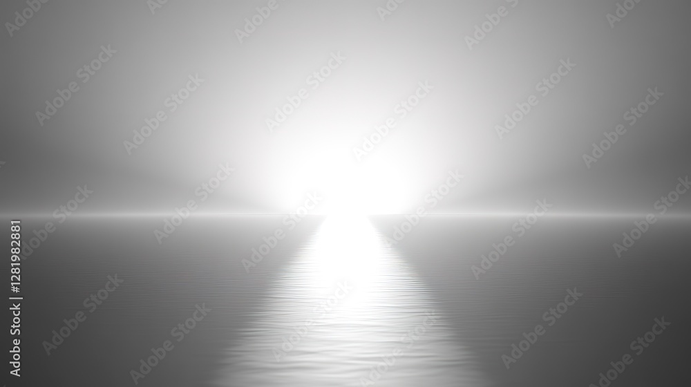 Obraz premium Soft grey and white blurred gradient with glowing light, creating a calm and peaceful ambiance