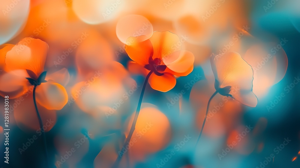 Soft orange and blue gradient, blurred and glowing, evoking a calm and peaceful atmosphere Soft orange and blue gradient, blurred and glowing, evoking a calm and peaceful atmosphere