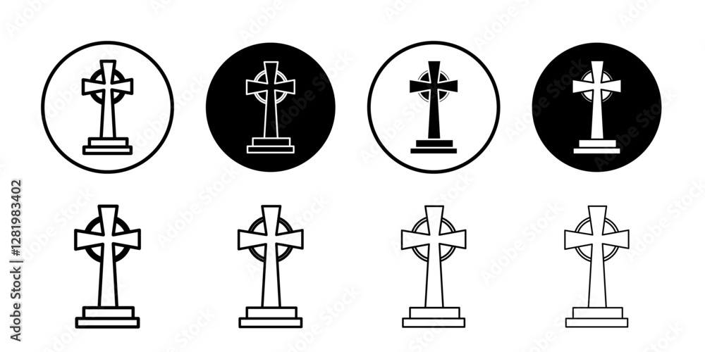 Christian Cross icon flat and simple set design Christian Cross icon flat and simple set design