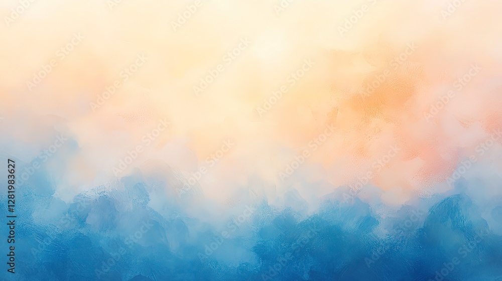 Soft pastel abstract gradient with light orange and blue hues, blurred and glowing, evoking a calm and peaceful atmosphere Soft pastel abstract gradient with light orange and blue hues, blurred and glowing, evoking a calm and peaceful atmosphere
