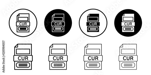 CUR File Document Icon flat and simple set design