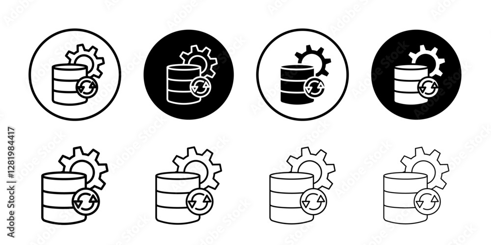 Data synchronization icon flat and simple set design Data synchronization icon flat and simple set design