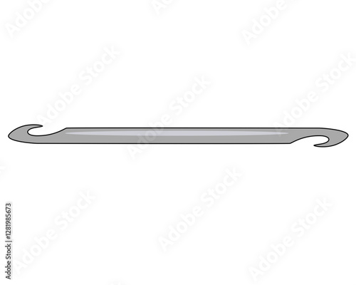 Crochet hook, handicraft tool - vector full color picture. Crochet hook