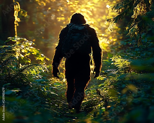 Bigfoot hiking forest sunrise