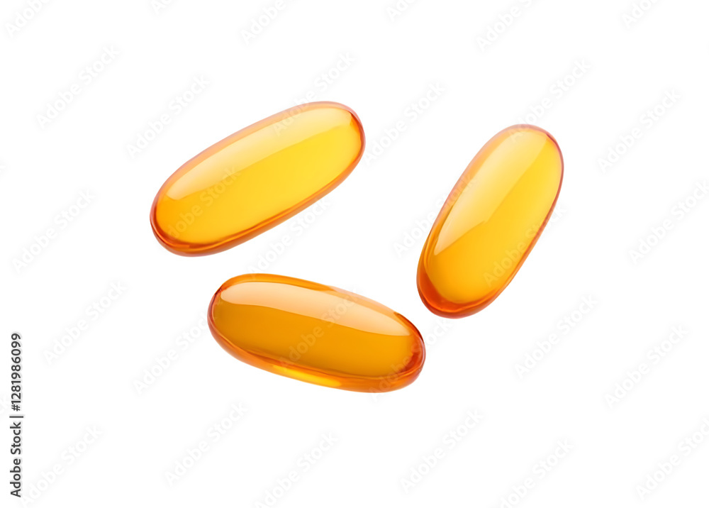 Fish oil soft gel capsules isolated on white. Clipping path. Fish oil soft gel capsules isolated on white. Clipping path.